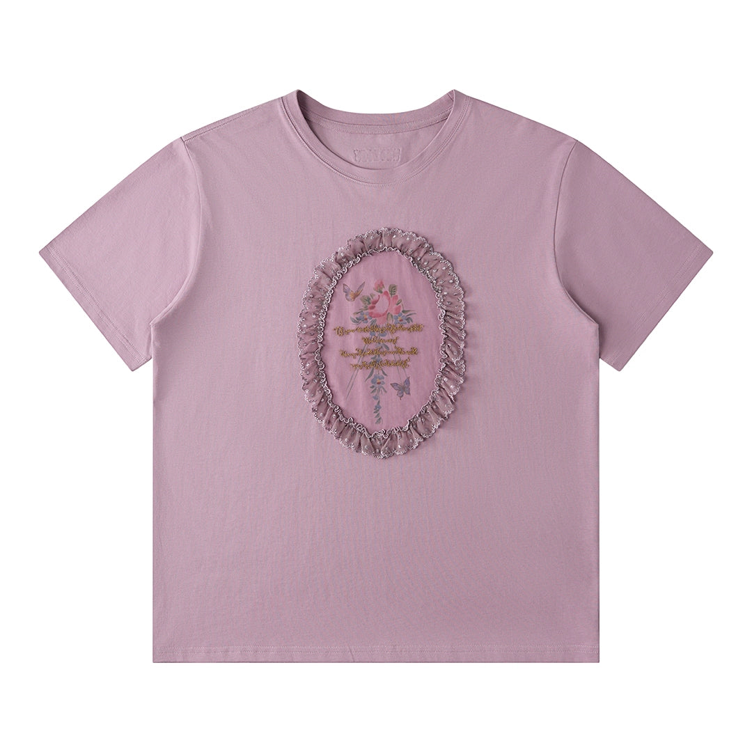 Loose Floral Print Crew Neck T-Shirt