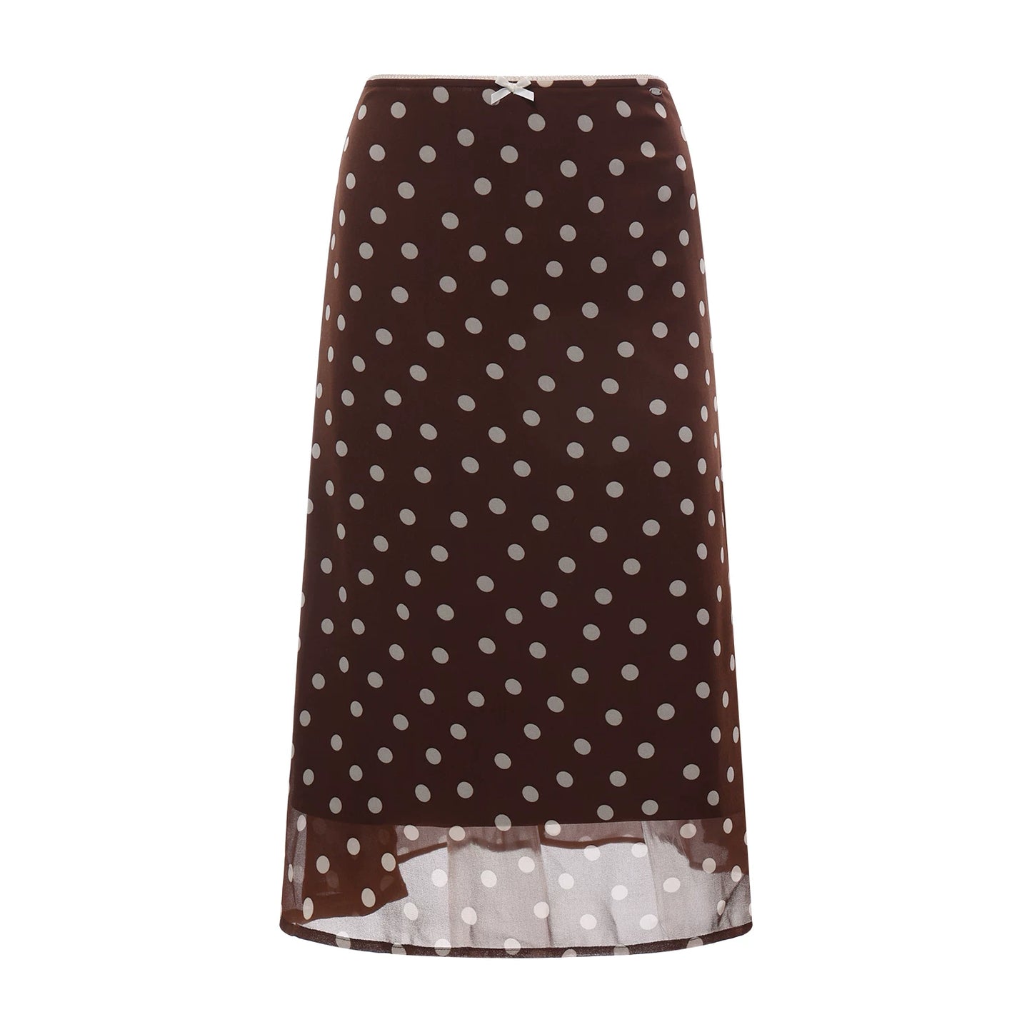 Retro Coffee Polka-Dot Skirt