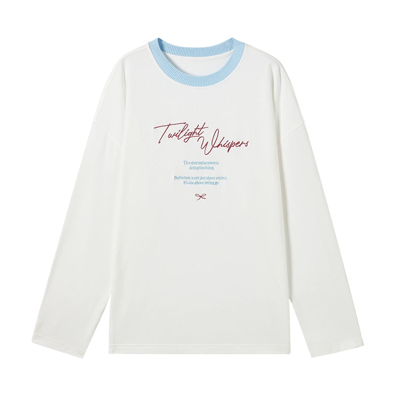 Color-Blocked Letter Print Top