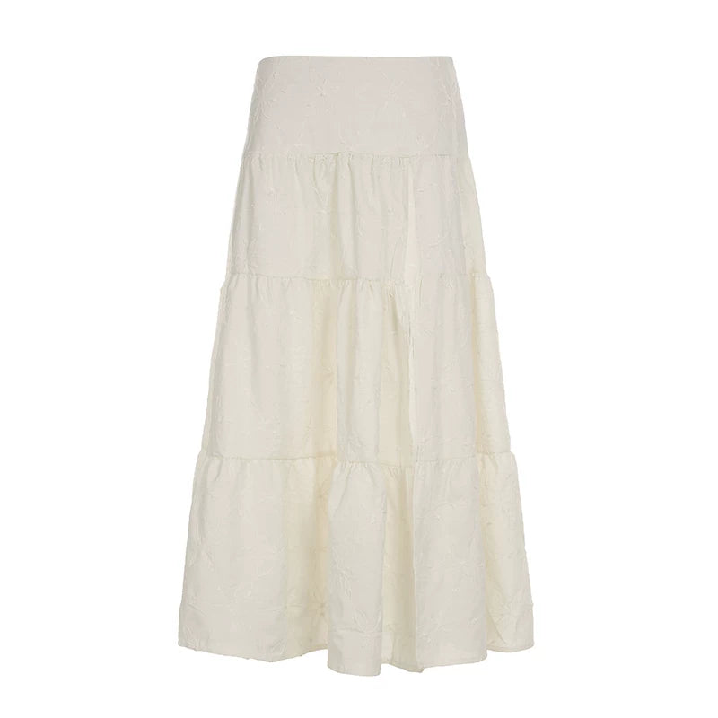 Embroidered Jacquard A-Line Skirt