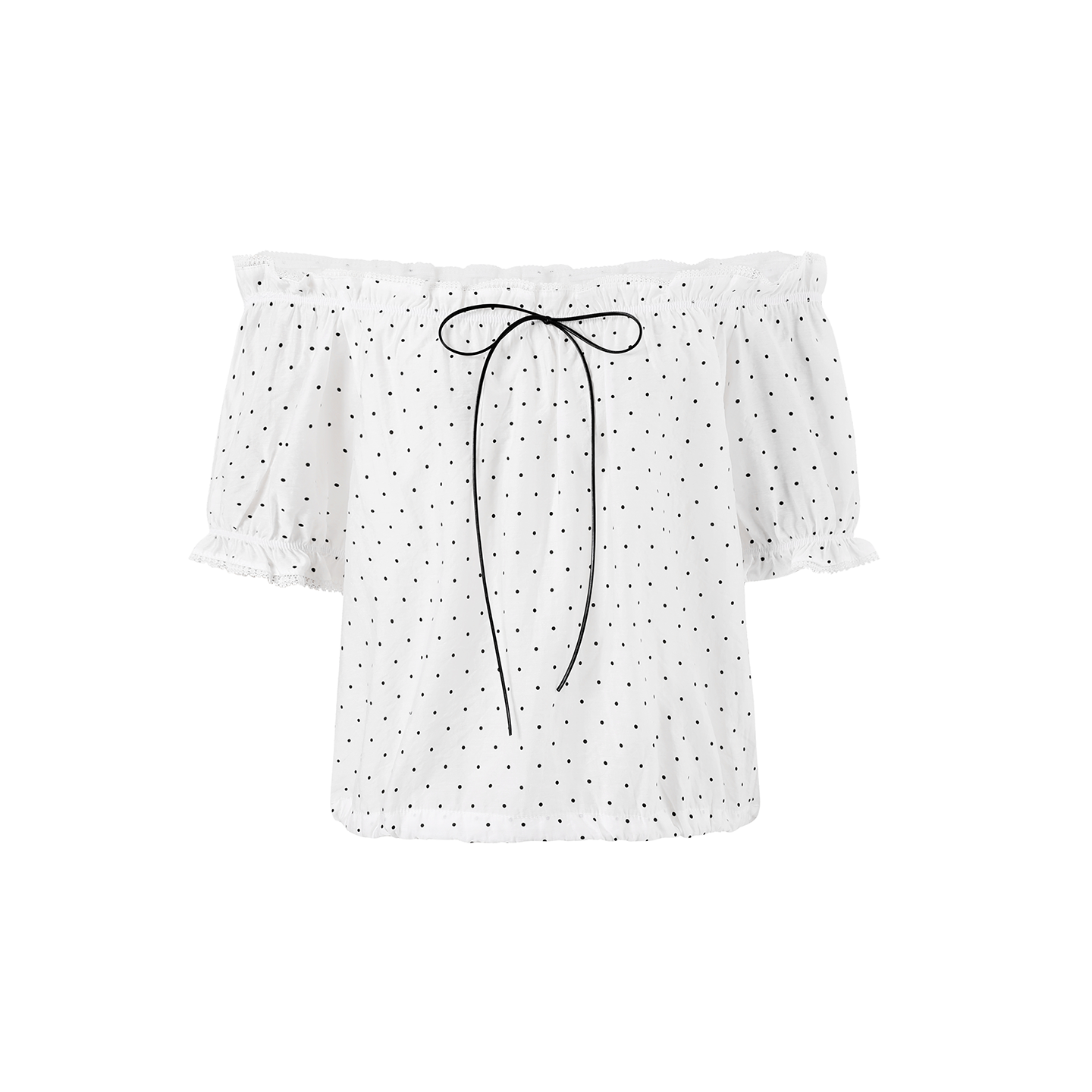 Polka Dot Bow Blouse and Pants Set-Up