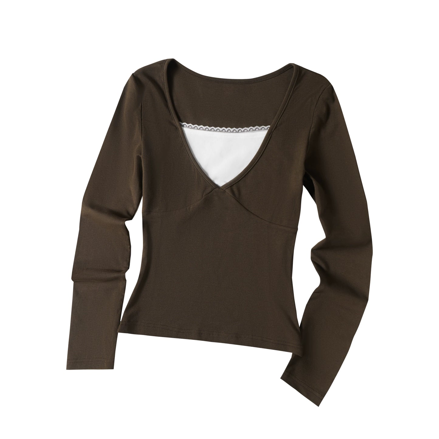 Retro Color-Block V-Neck Top