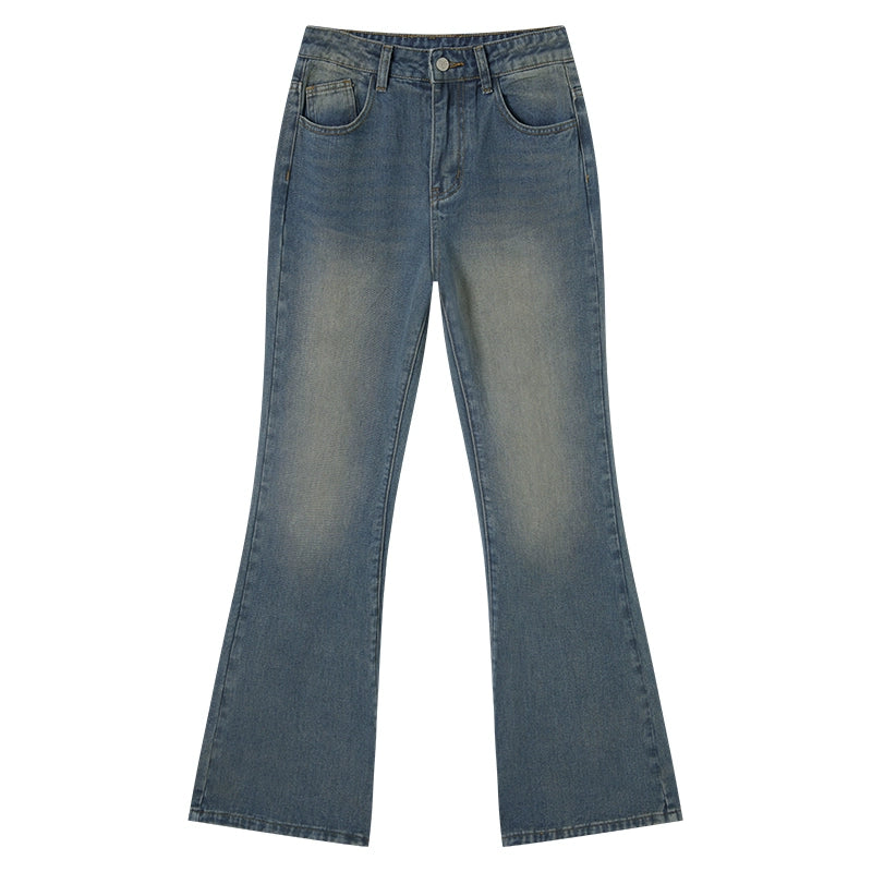Retro V-Shaped High-Waisted Slim Jeans