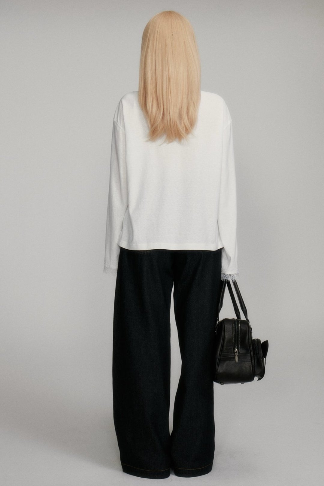 Chemise à col polo en dentelle de cils