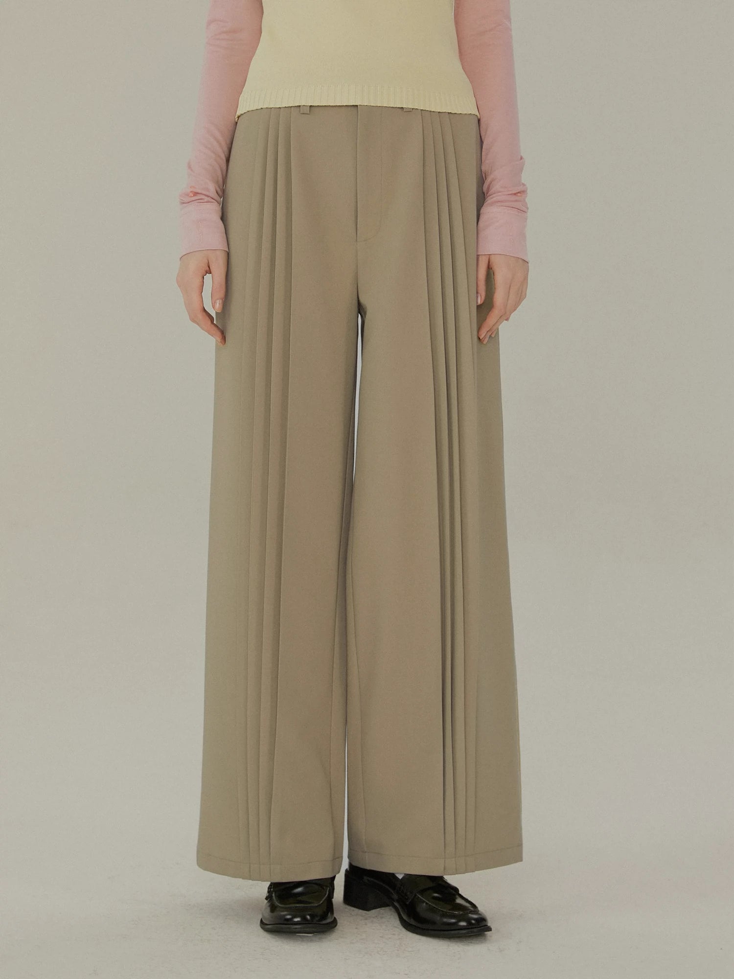 French Accordion Pleated Pants
