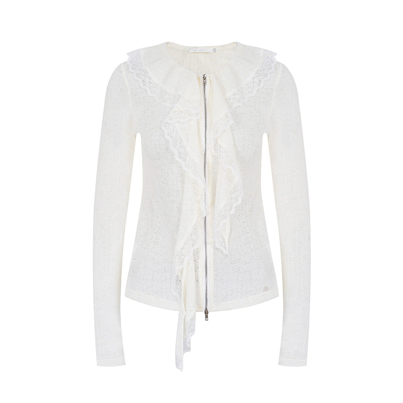 White Luxe Lace Cardigan