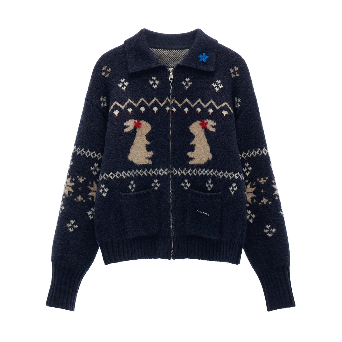 Snowflake Rabbit Knit Cardigan