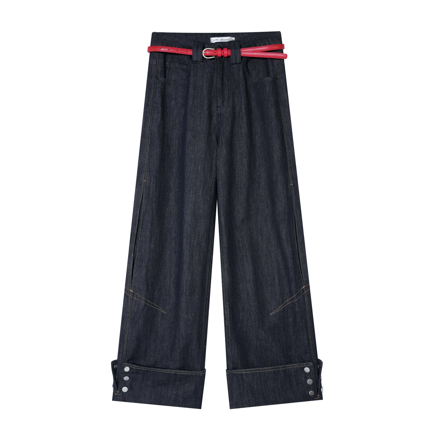 Lyocell Red Belted Pants