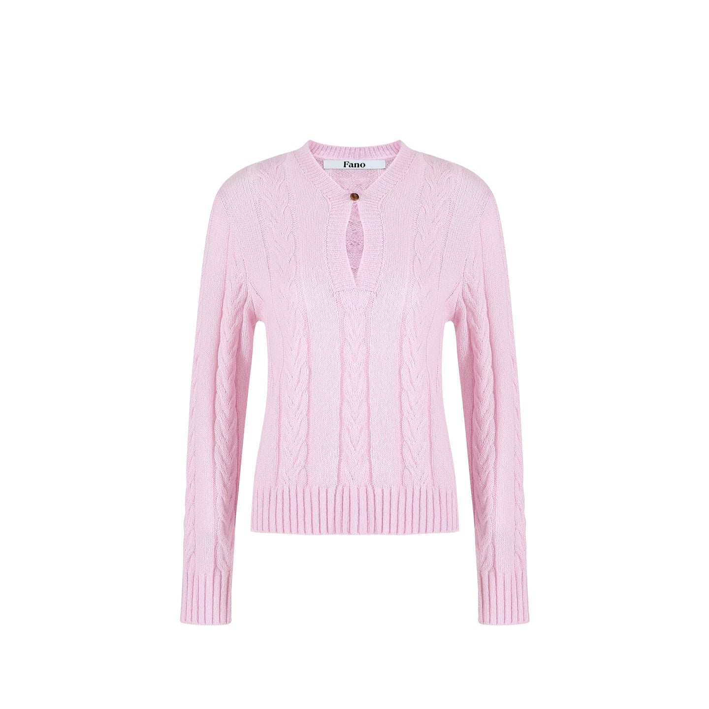 Pink Mohair V-Neck Sweater