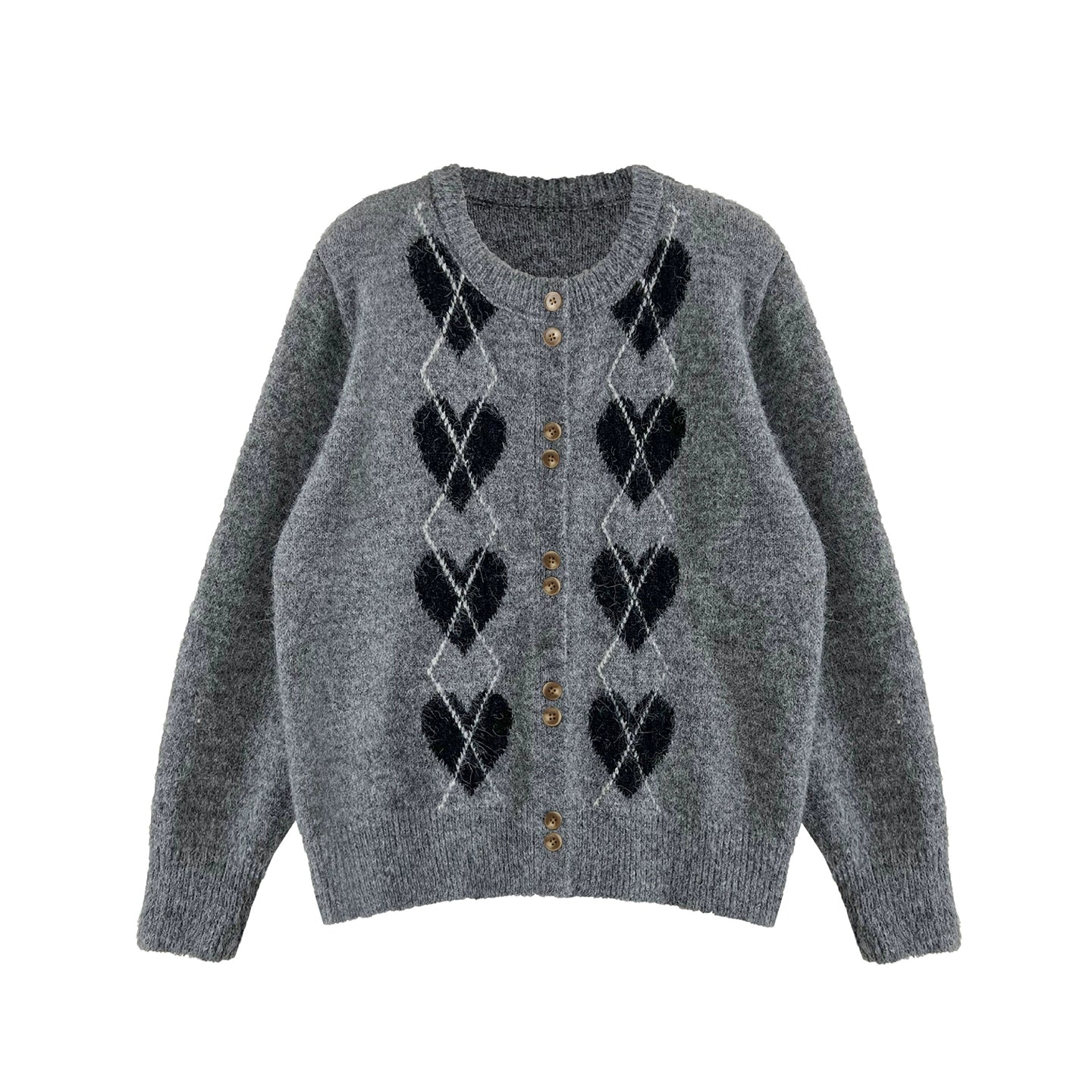 Retro Heart Knit Cardigan