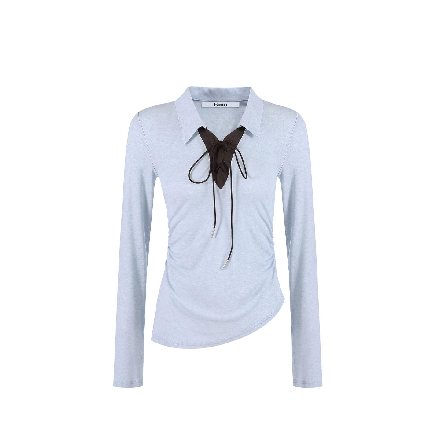 Color-Blocked Bow-Tie Polo Top