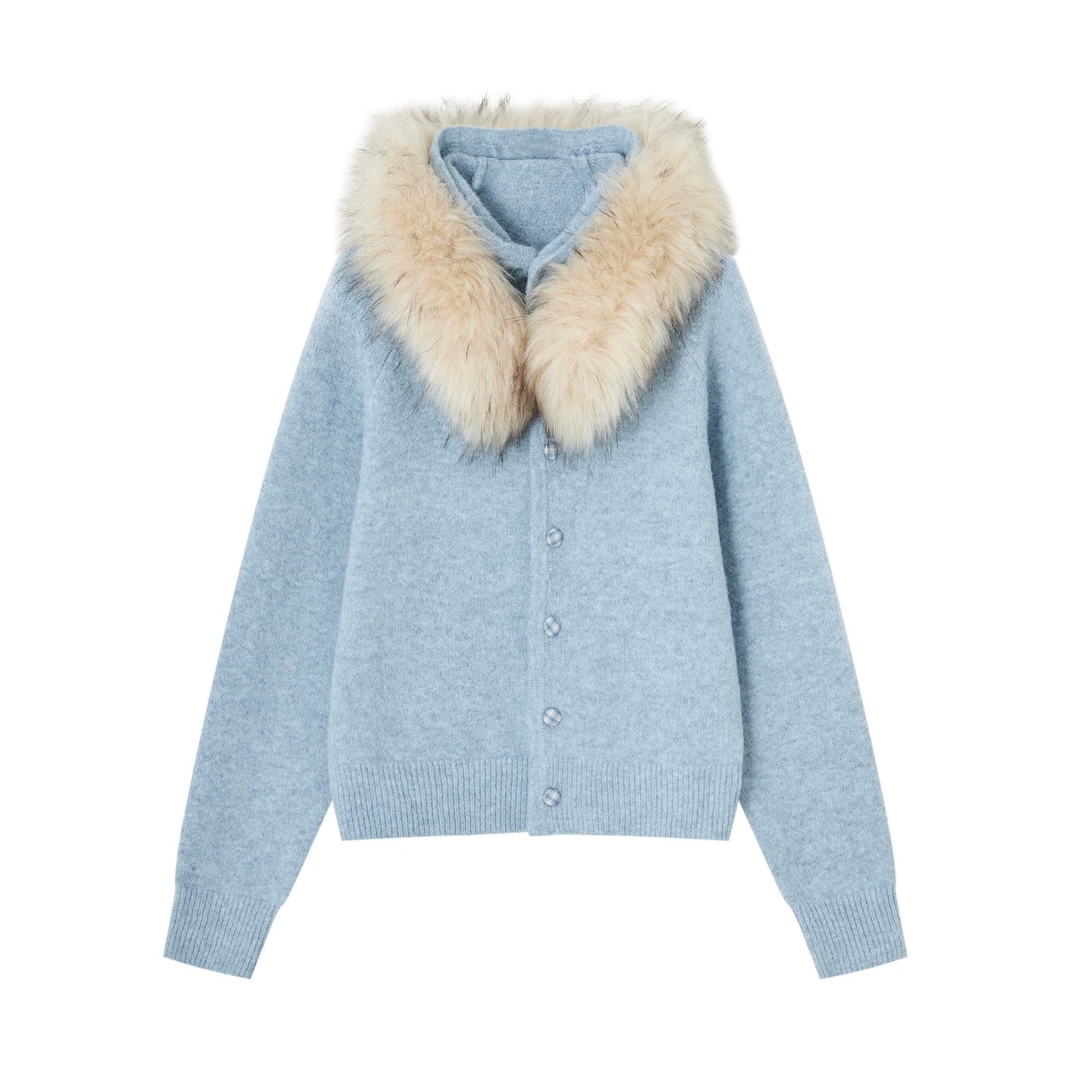 Detachable Fur Collar Cardigan