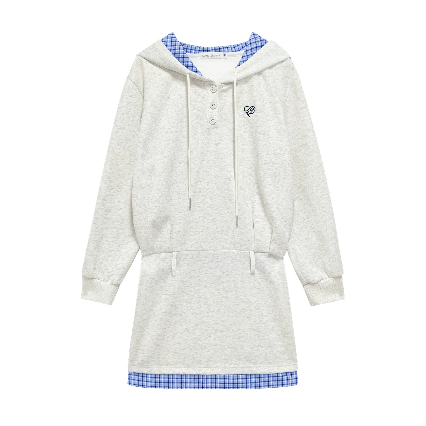 Plaid Patchwork Hoodie Sweatshirt Dress