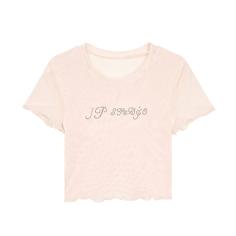 Multicolor Mesh Letter Tee