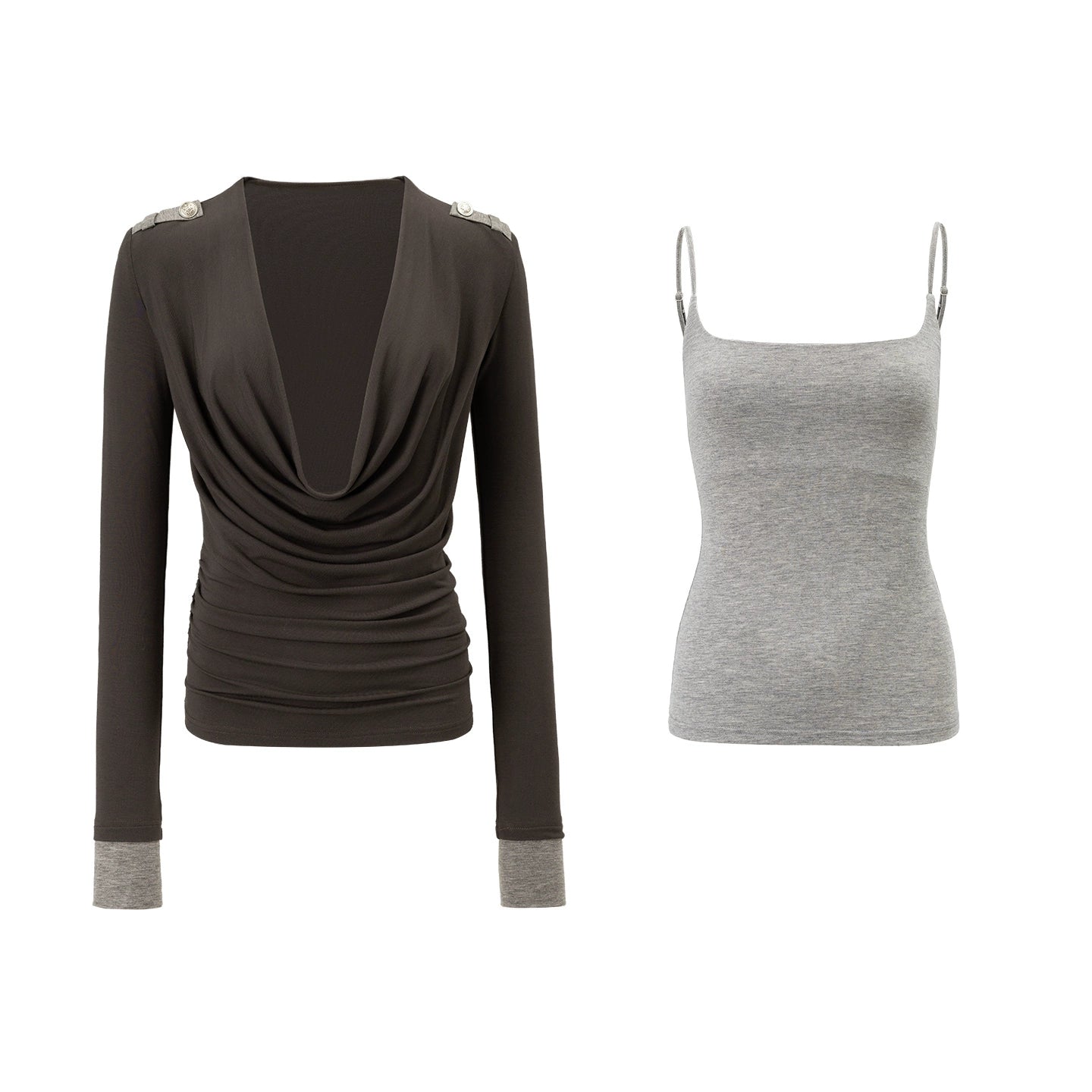 Swing Collar Vintage Layering Top Set