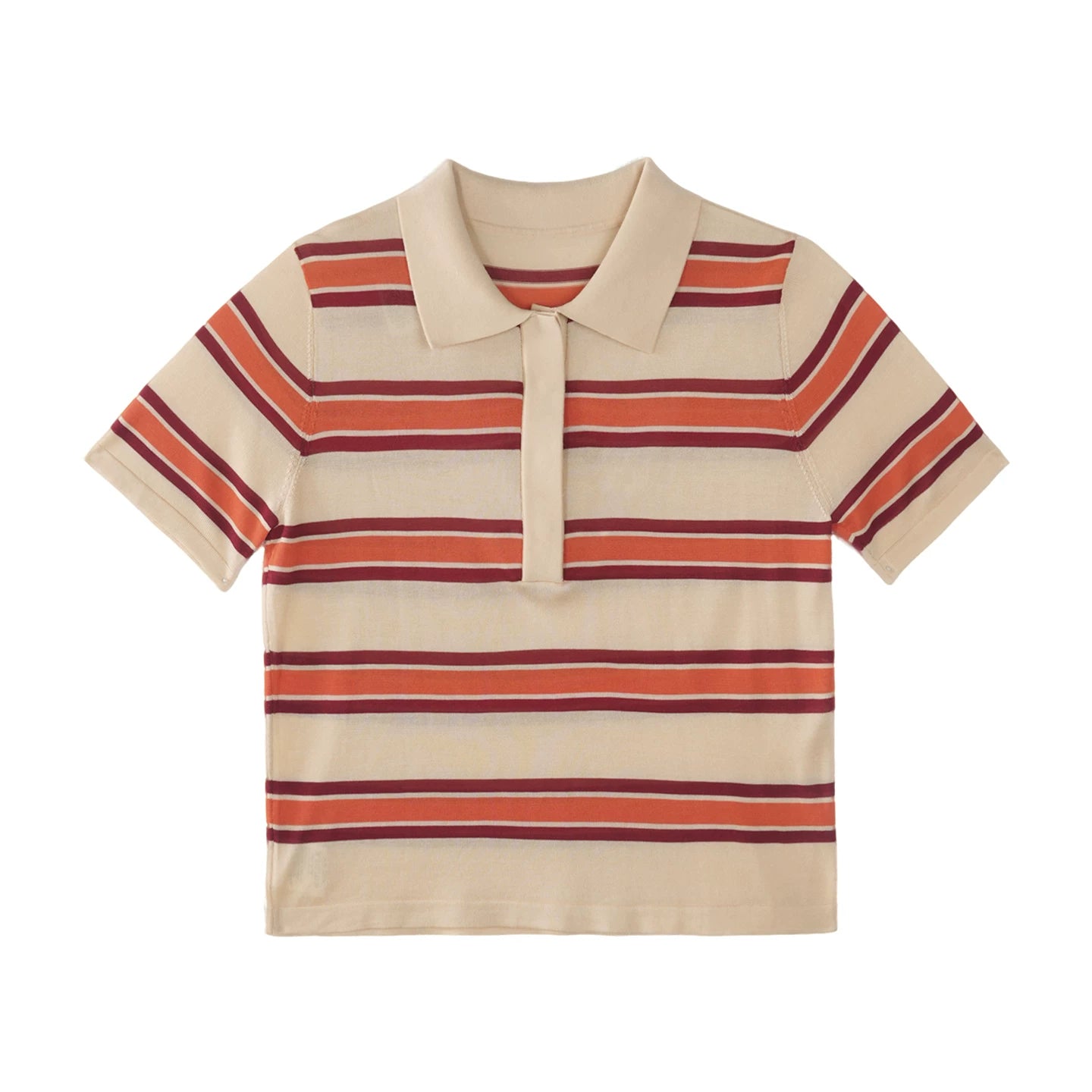 Lyocell Striped Polo Top