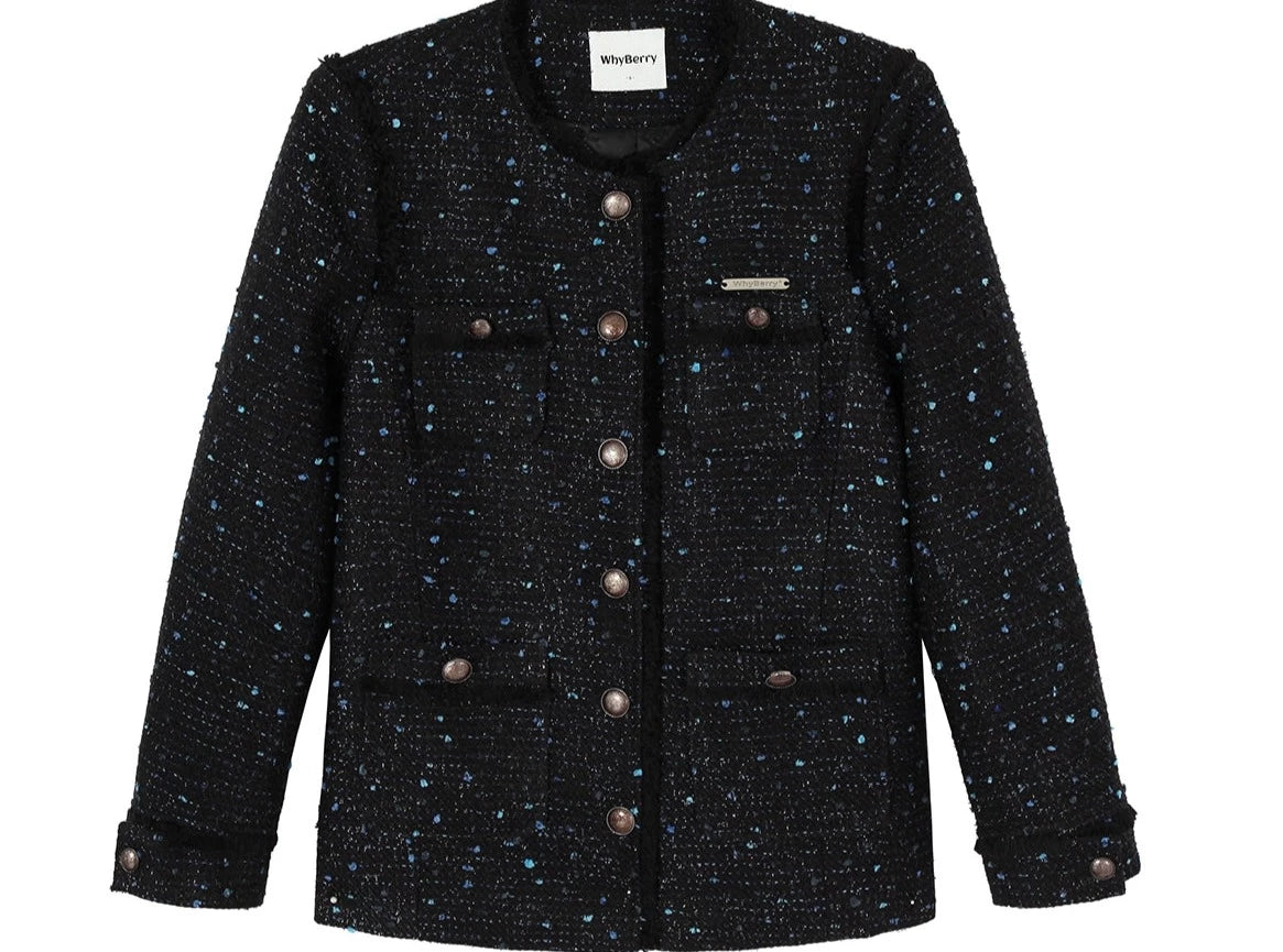 Veste en coton à col rond