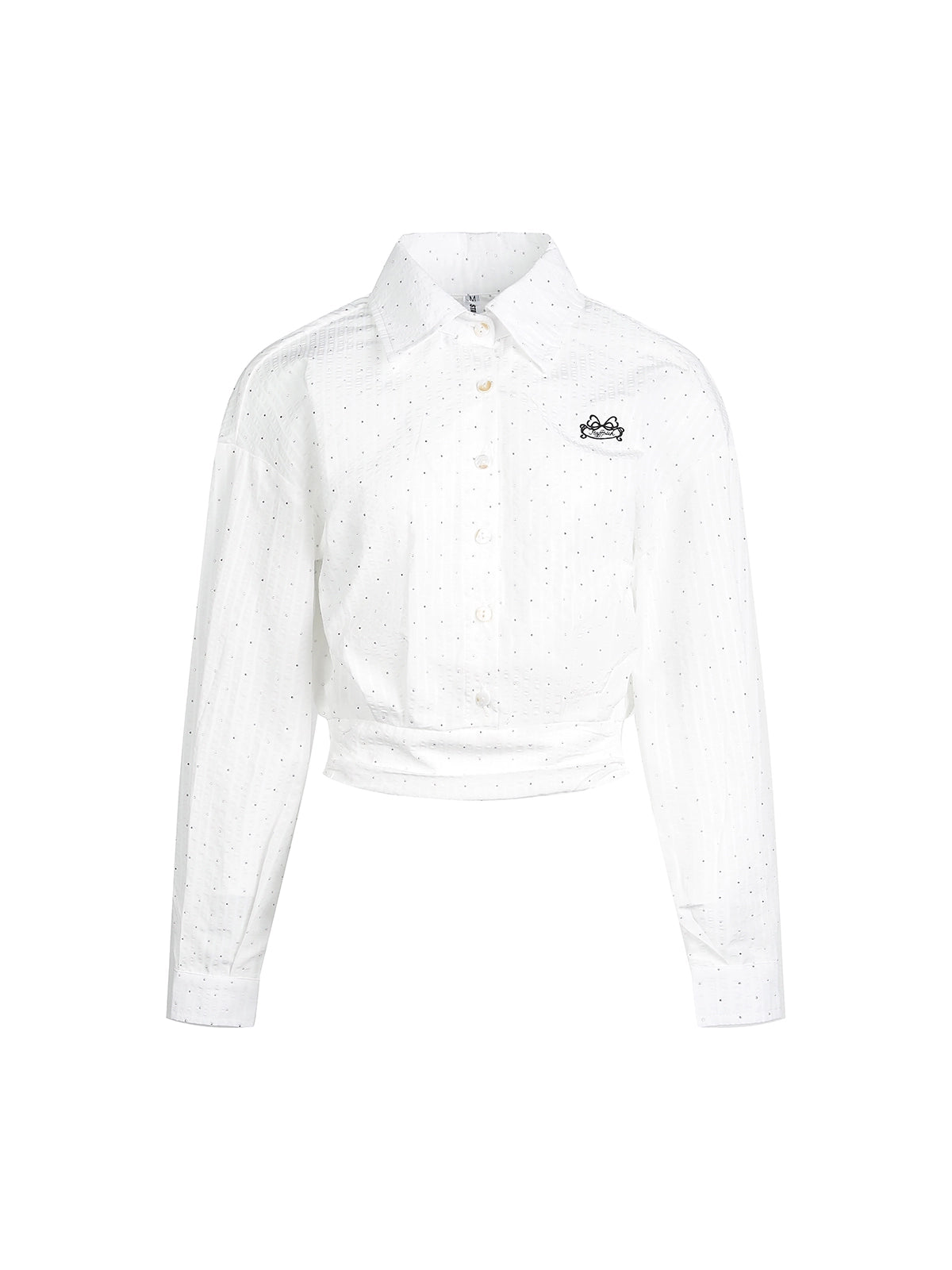 Striped Diamond Waist Lapel Shirt