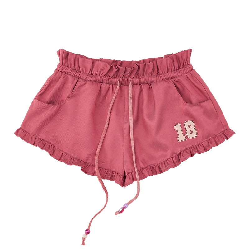 Pink Ruffle Shorts Pants