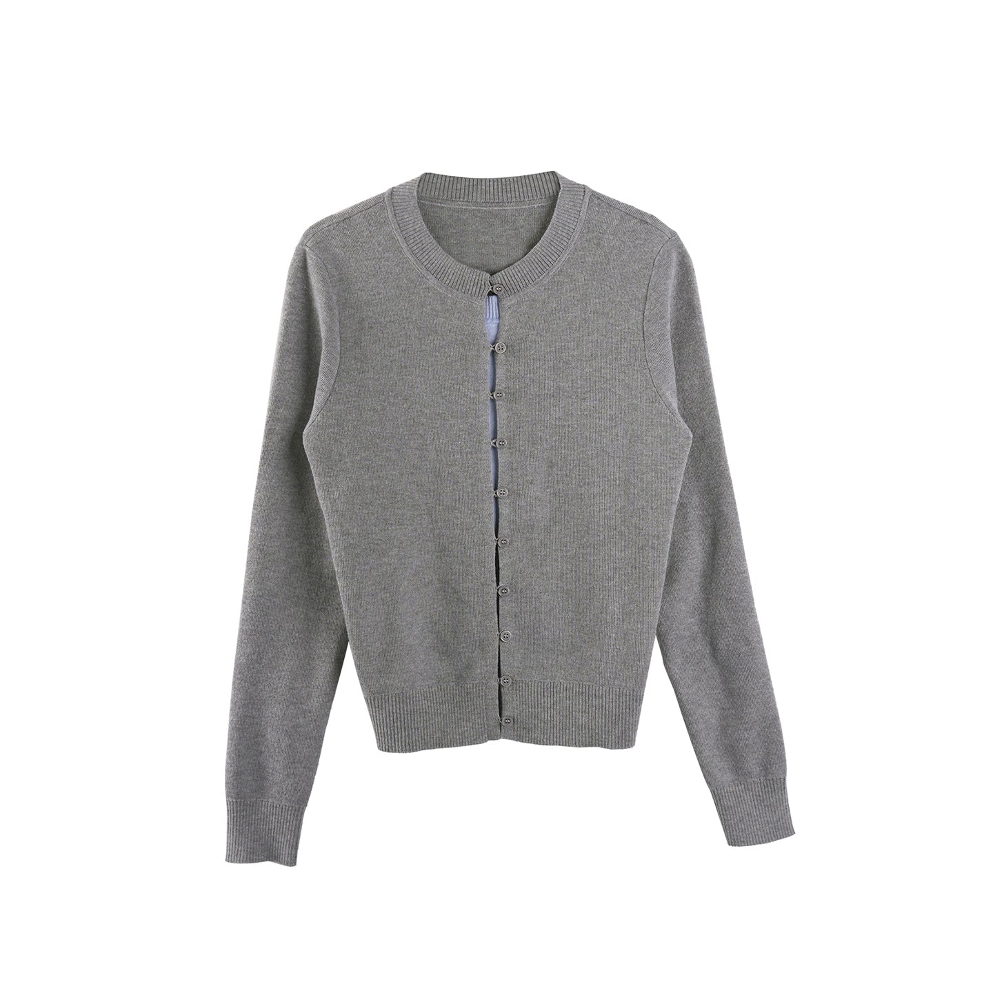 Fashionable Crew Neck Cardigan Sweater