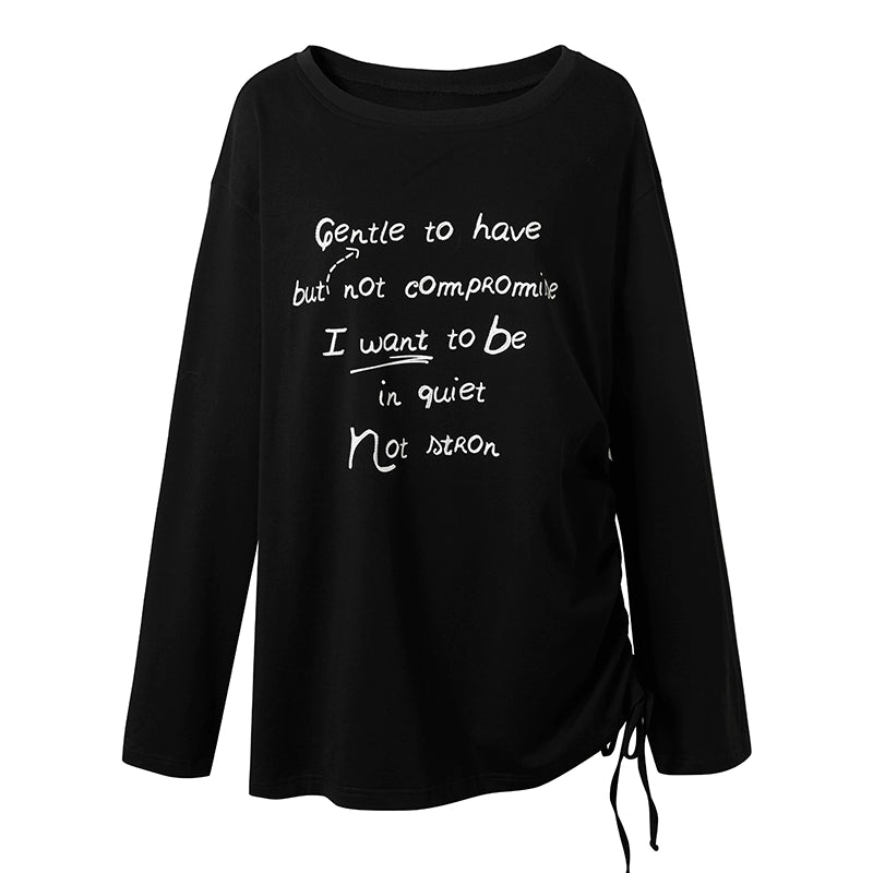 Hollow Long Sleeve Smock T-Shirt