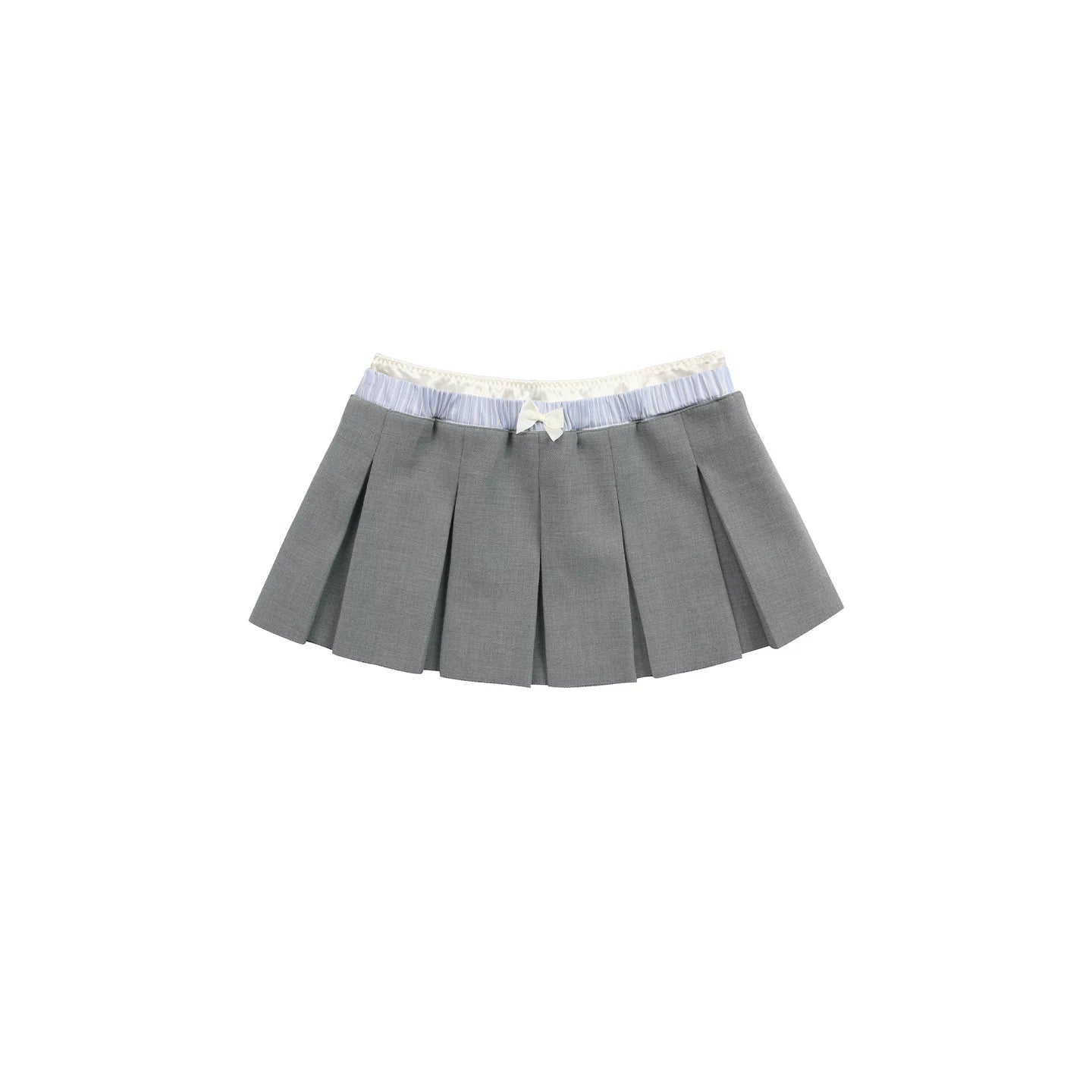Light Gray Double Waistband Skirt