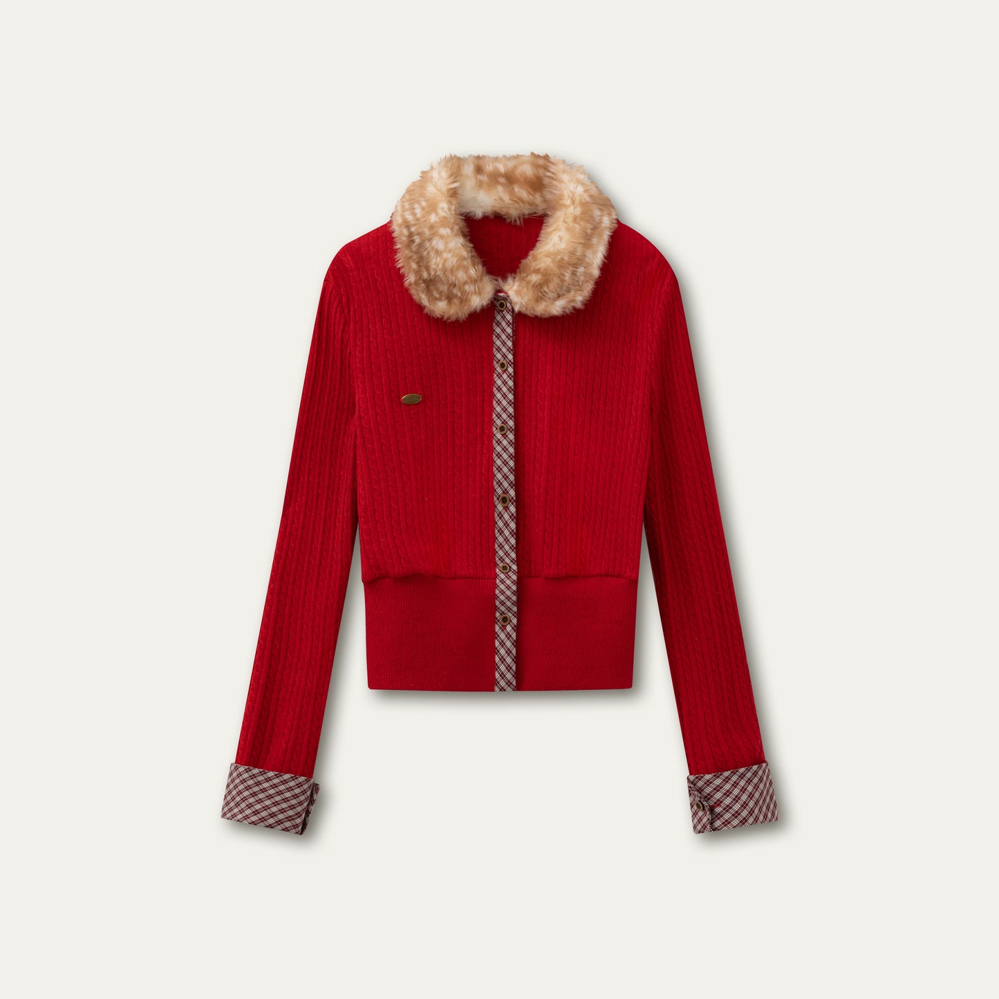 Retro Reindeer Plaid Sweater