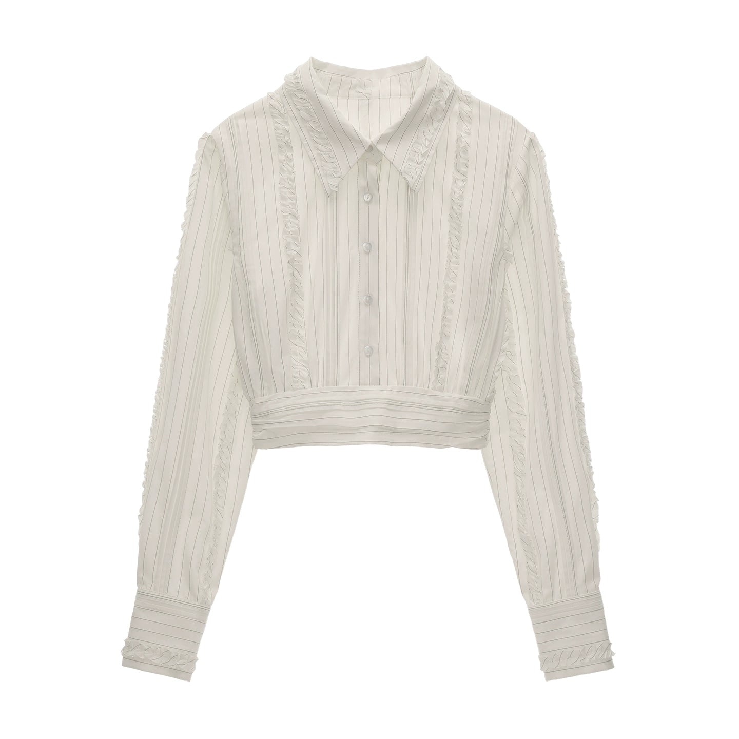 Layered Striped White Short Shirt