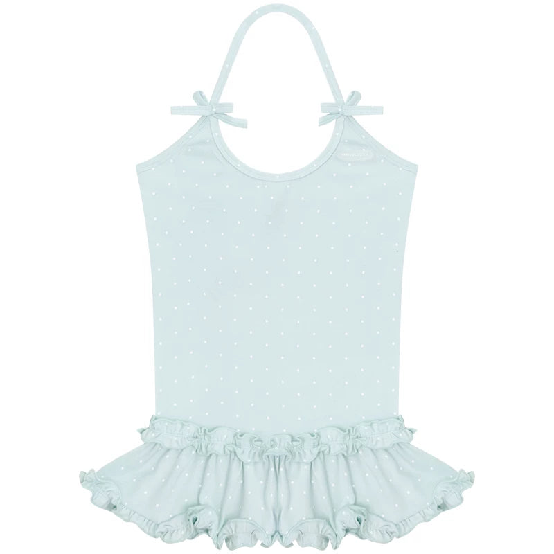 Mint Candy Lace Polka Dot Top