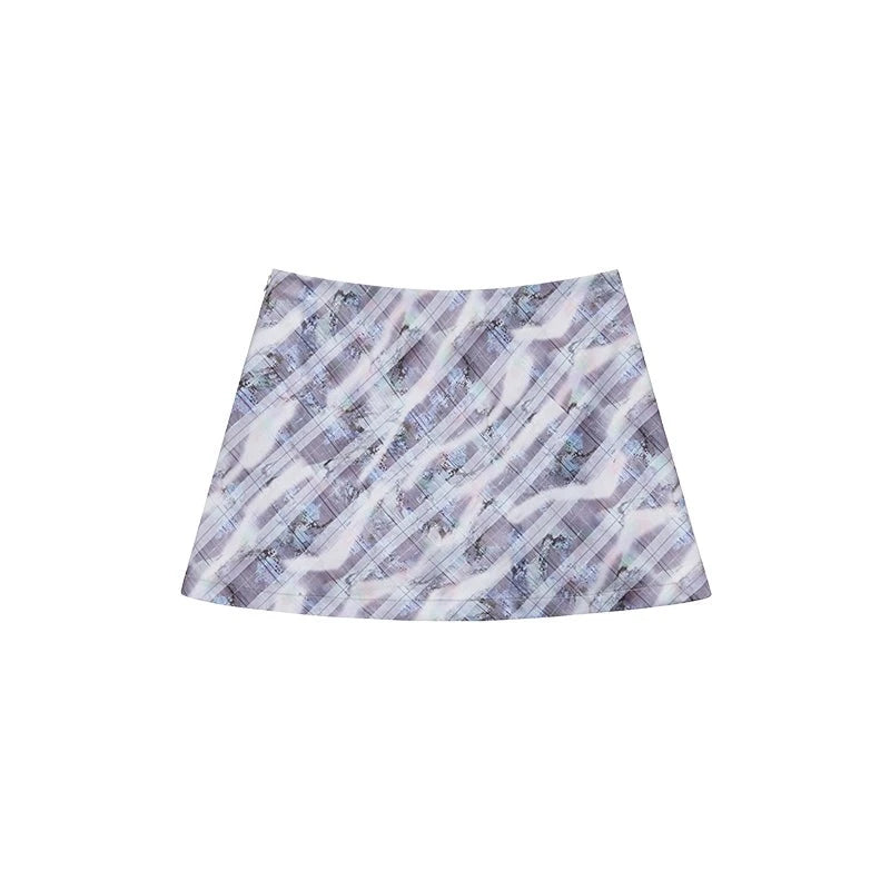 Colorful Plaid A-Line Skirt Set-Up