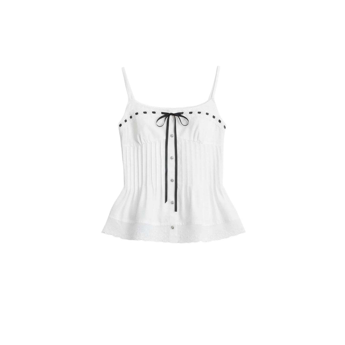 Black and White Ice Silk Two-Piece Set-Up