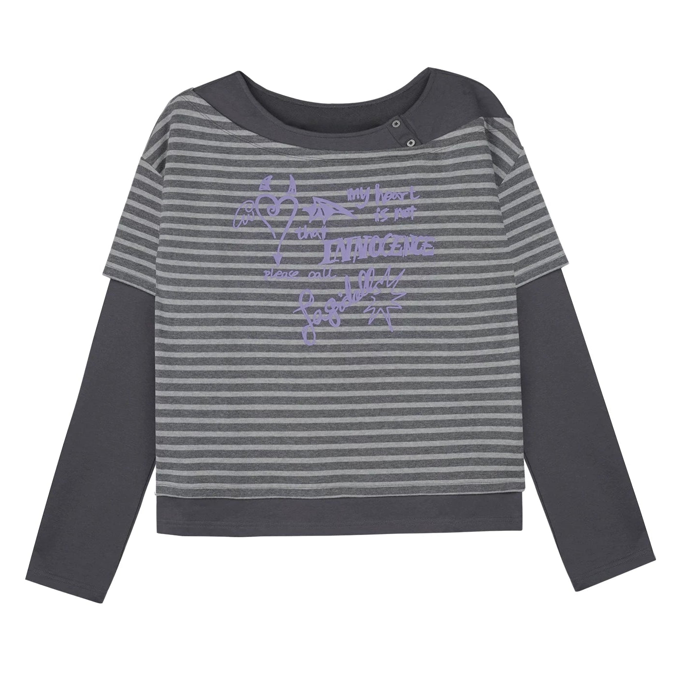 Striped Graffiti Print Top