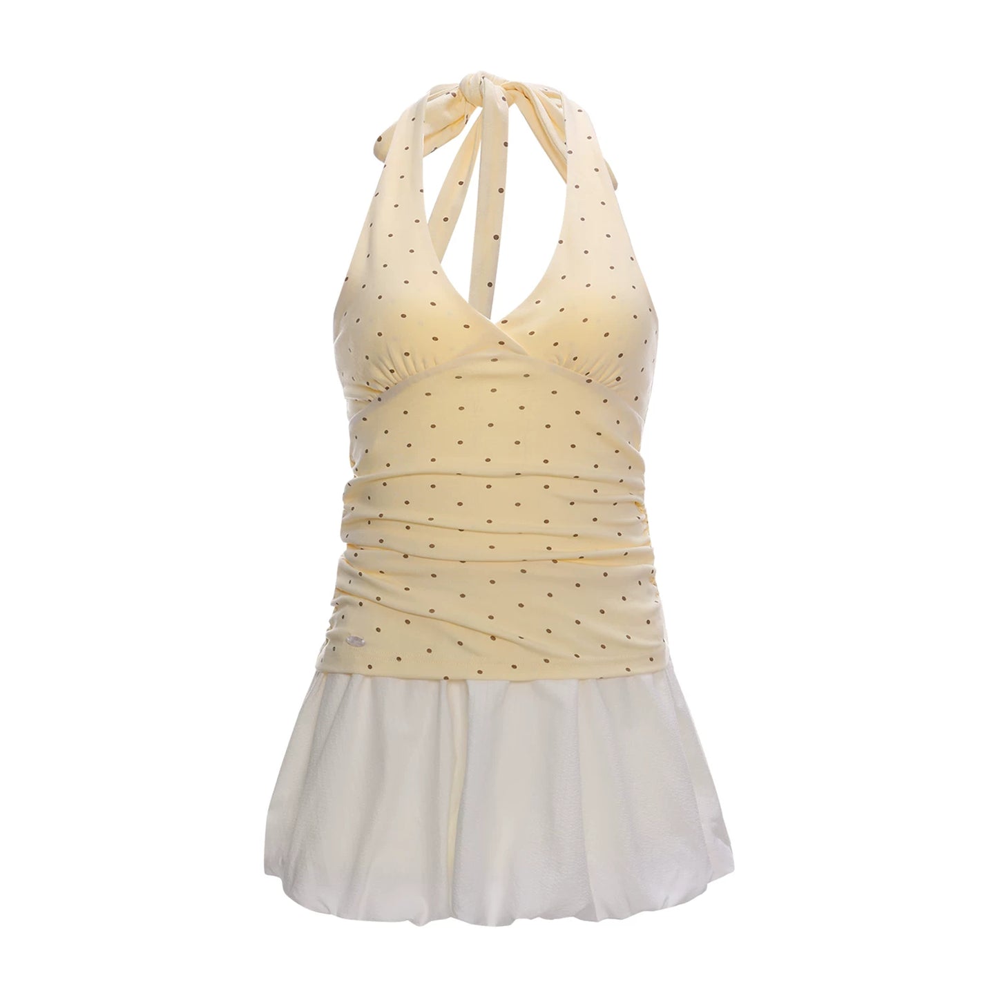 Spring Polka Dot Halter Dress