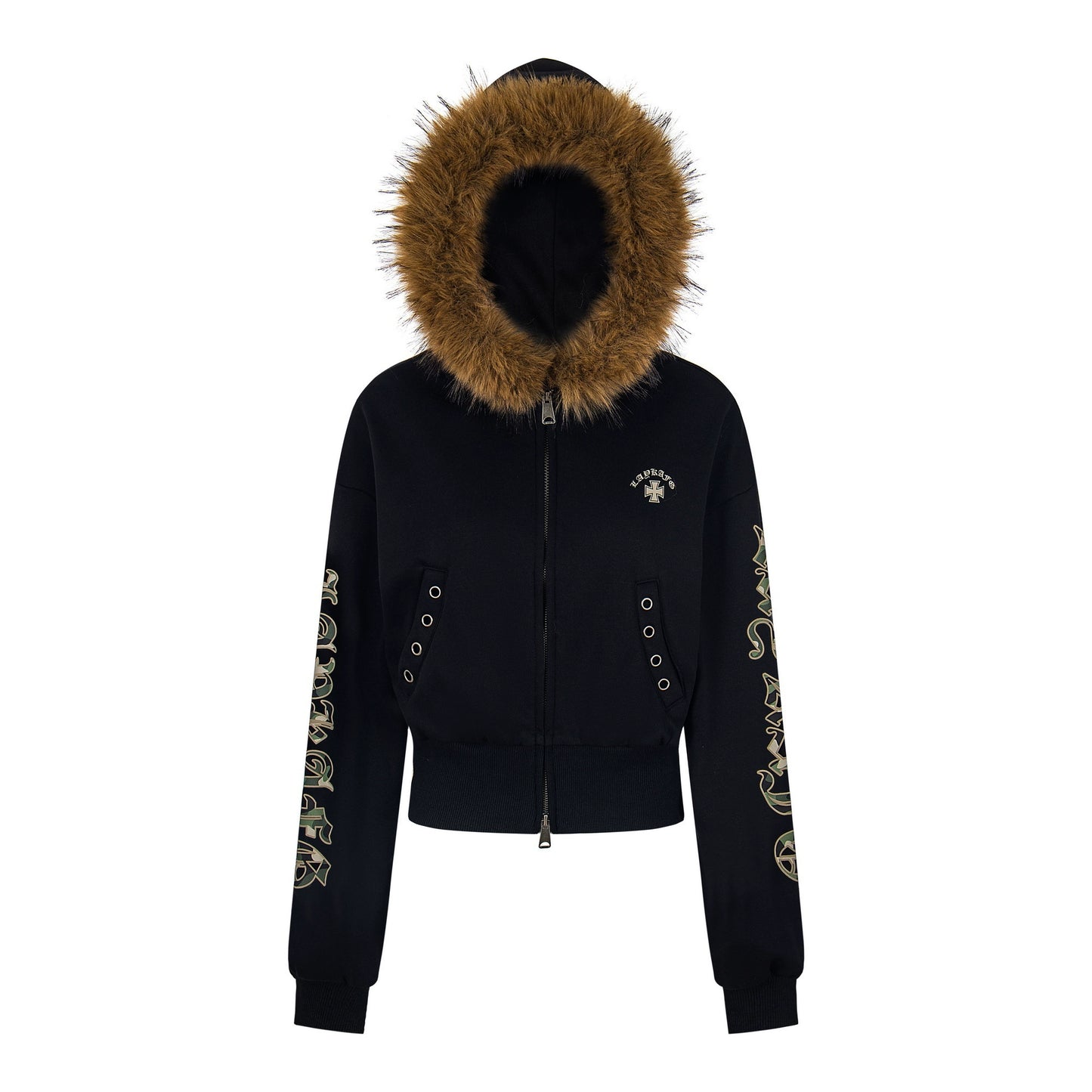 Vintage Spice Black Fur Short Jacket