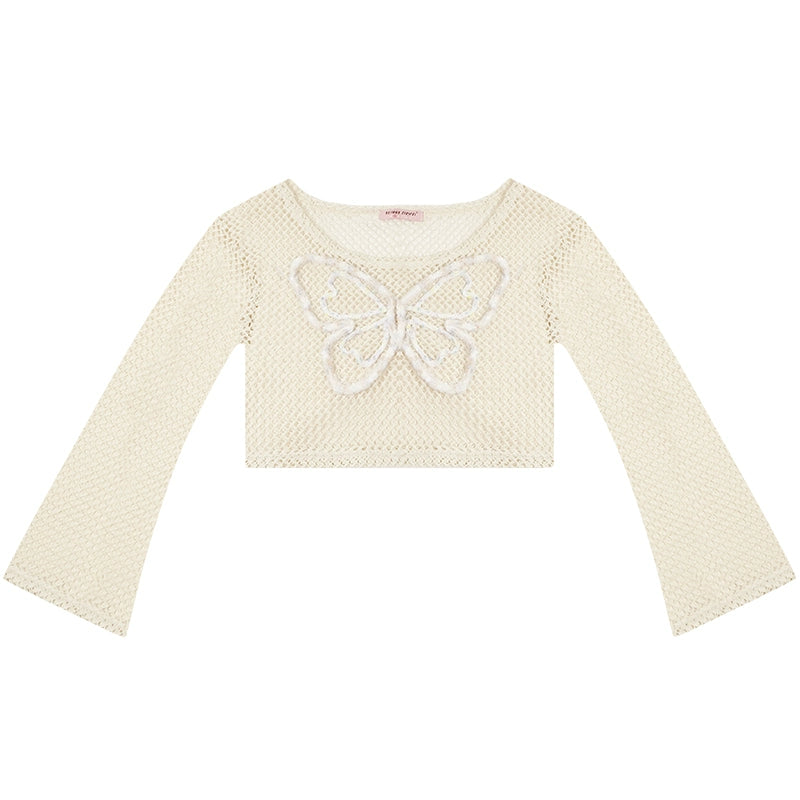 Retro Butterfly Knit Sunscreen Top