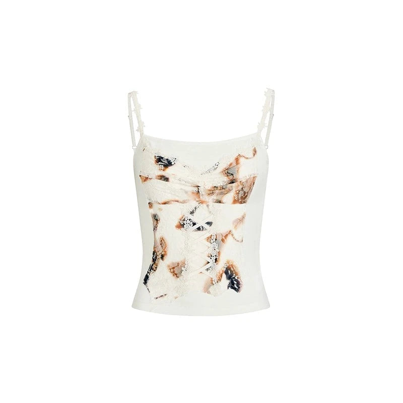 매운 소녀 3D 레이스 서스펜더 탑