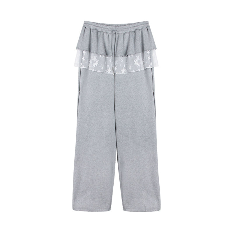 Navy Lace Short Sleeve Cinched Waist Top Set-Up