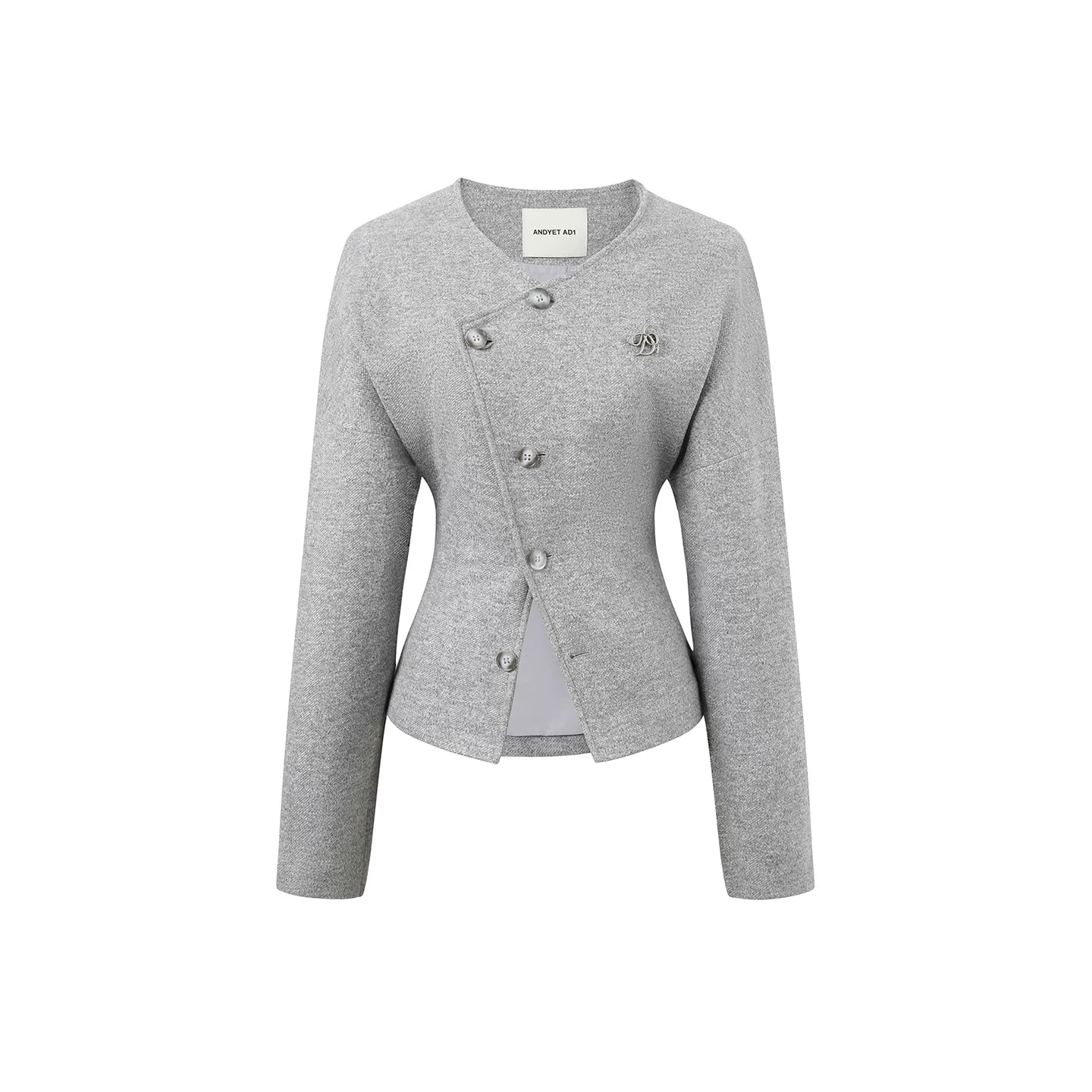 Gray Deconstructed Wool Cardigan
