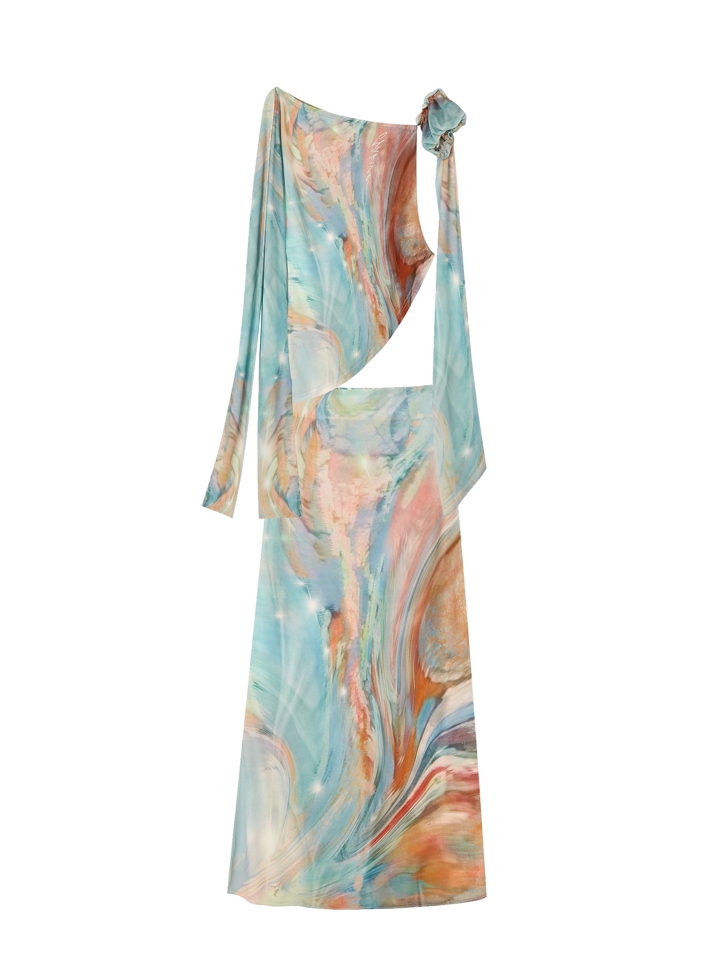 Nature Oil Painting Skirt Set