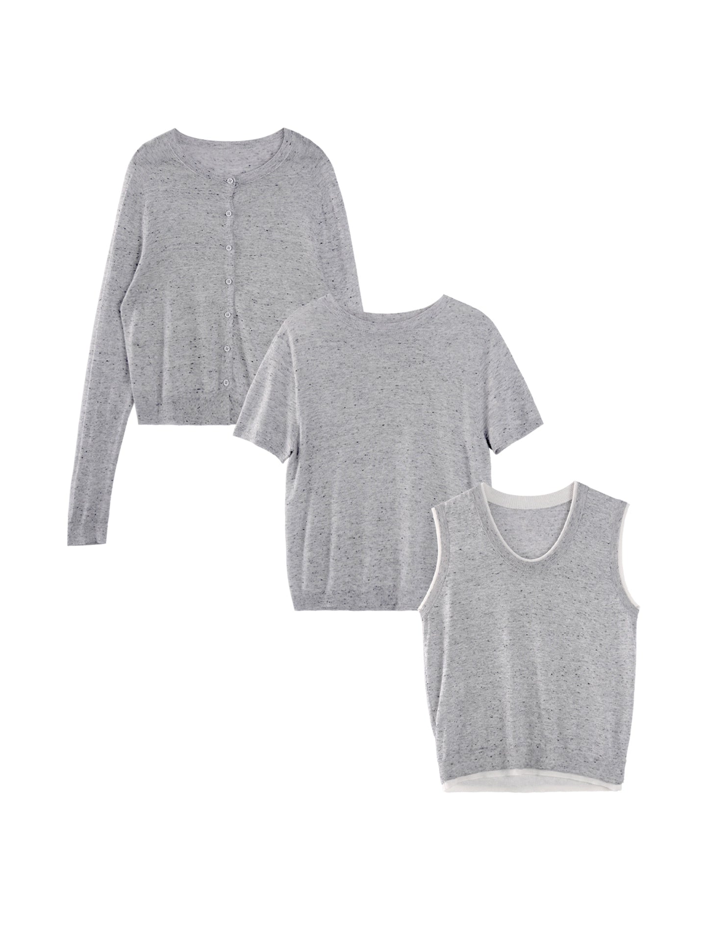 Wool Knit Cardigan Set-Up