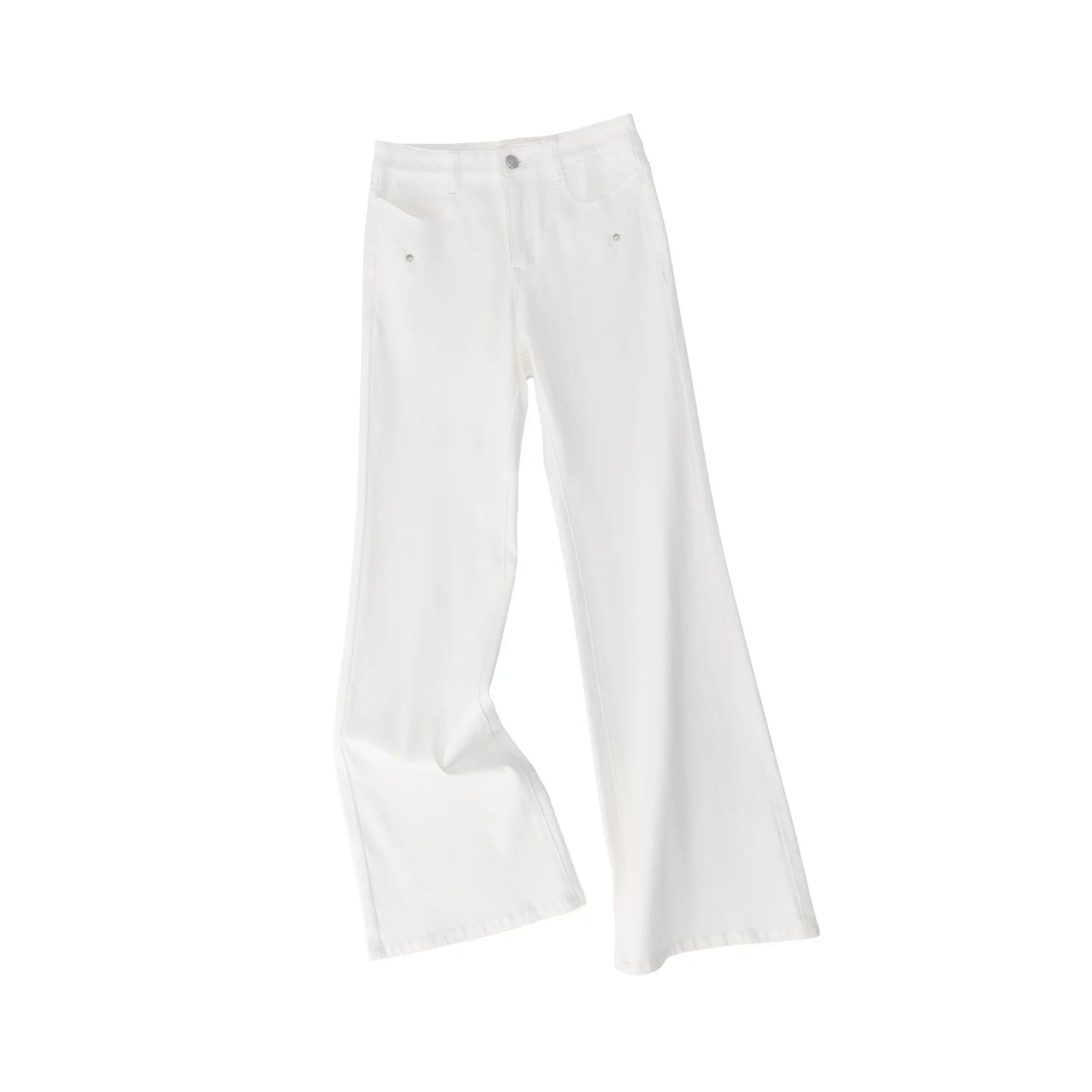 High-Waisted White Supermodel Pants
