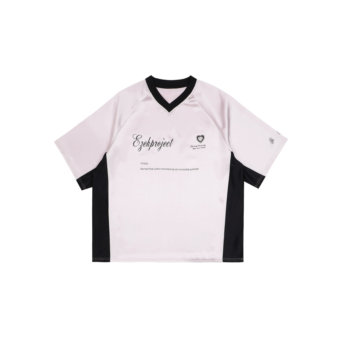 Contrast V-Neck Raglan Sleeve T-Shirt