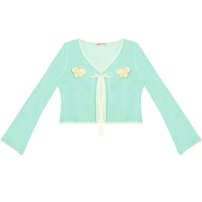 Knitted Hollow Cardigan Top