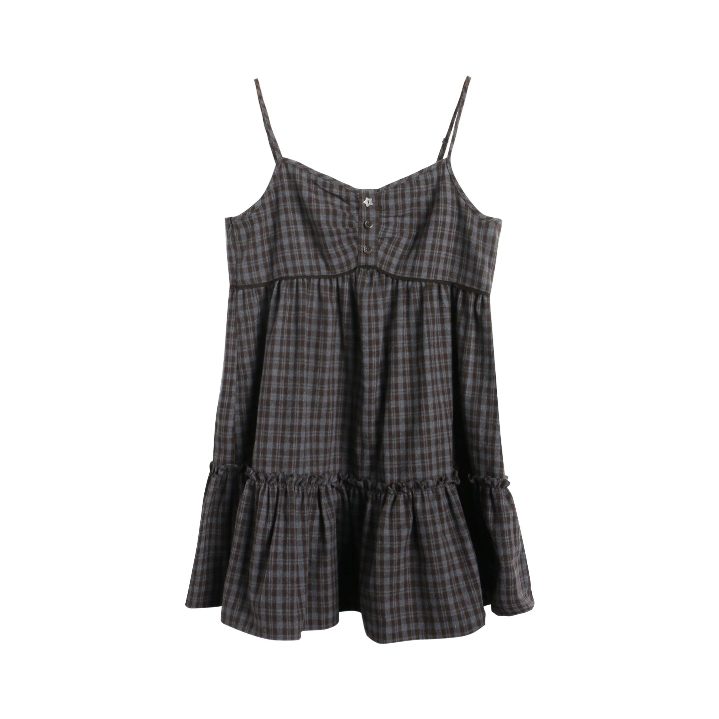 Plaid Ruffled Camisole Dress