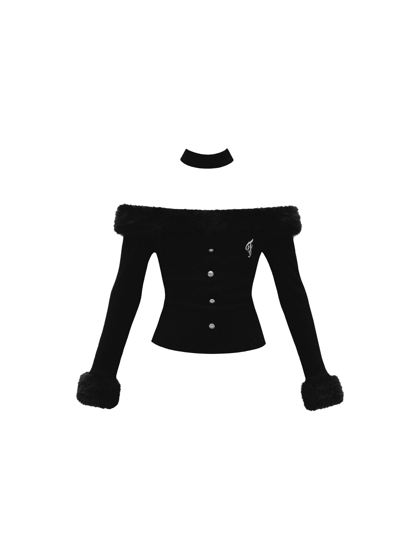 Samt-Ein-Schulter-Slim-Top