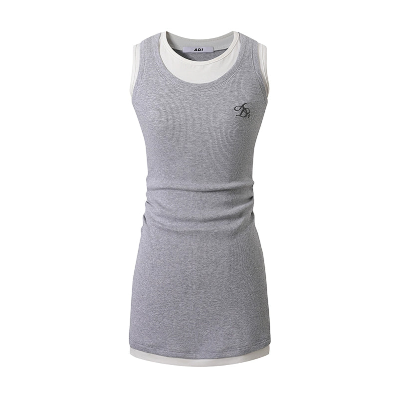 Shirred Slim Two-Piece Dress