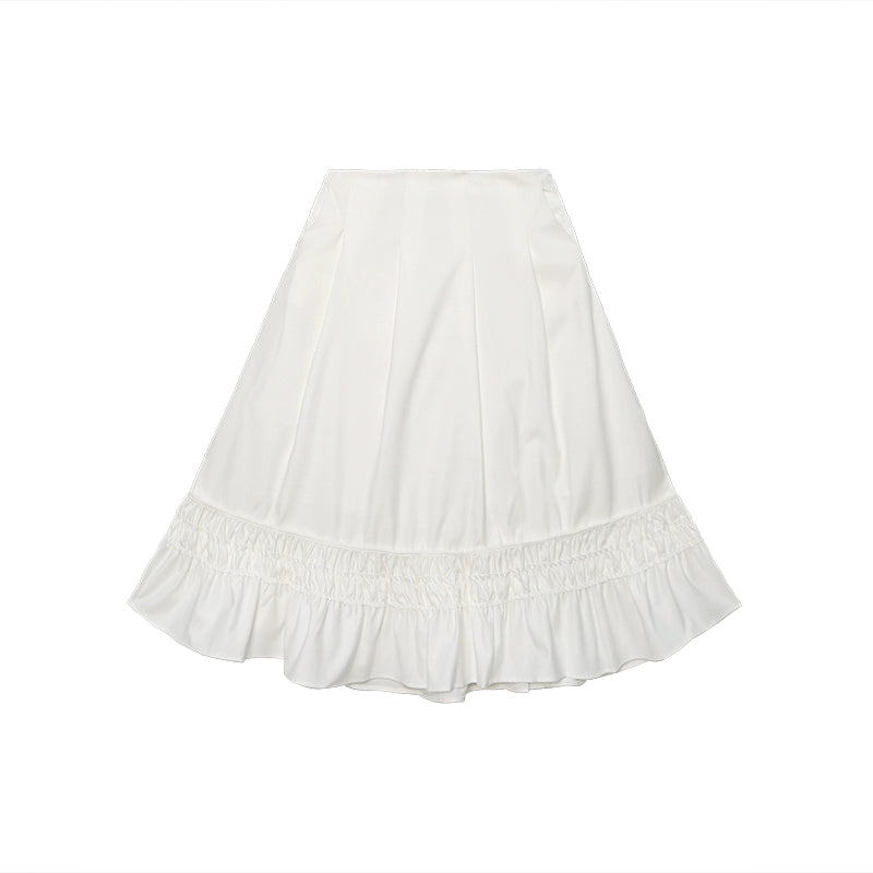 Retro White Fungus A-Line Skirt