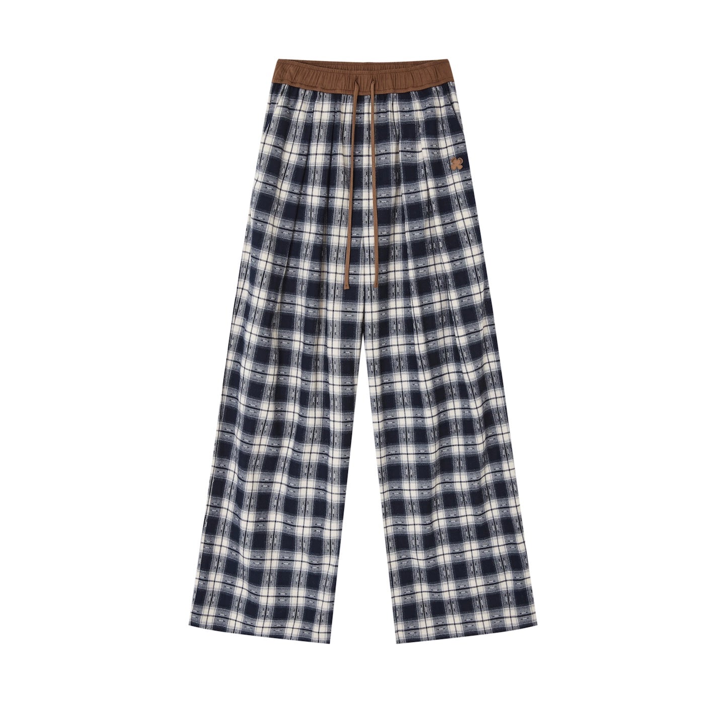Lazy Check Wide-Leg Pants