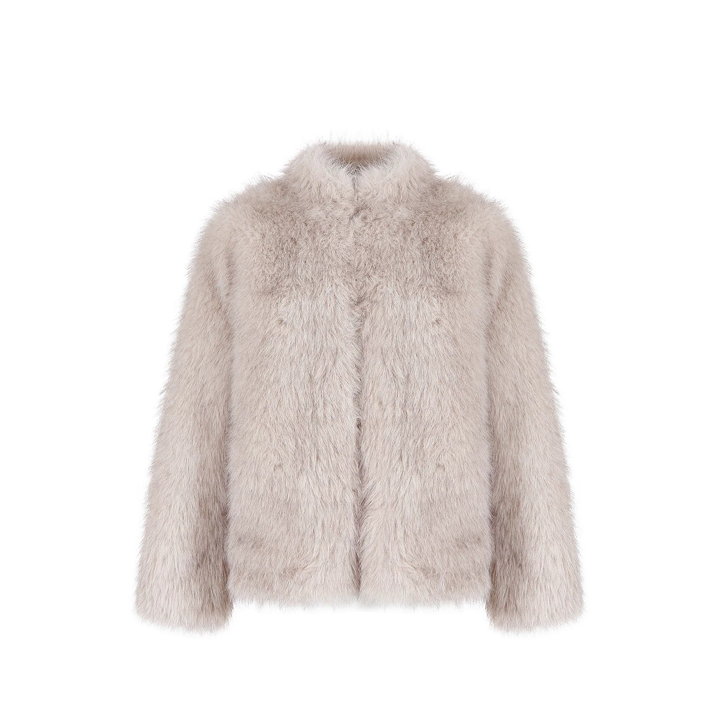 Stand Collar Eco-Friendly Fur Coat