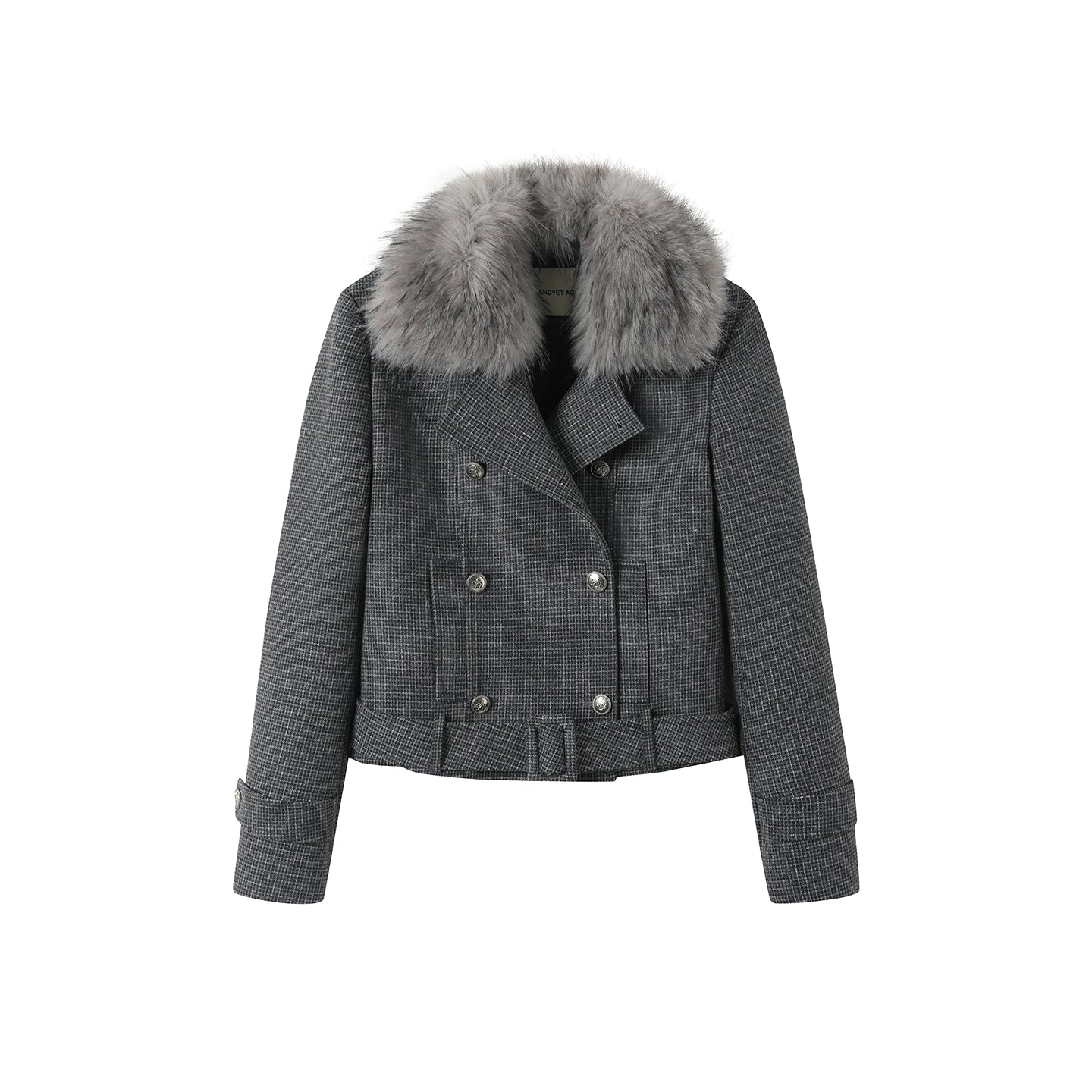 Plaid Woolen Lapel Coat